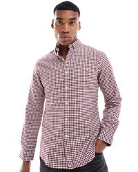 Polo Ralph Lauren - Chemise oxford ajustée à carreaux vichy et logo emblématique - bordeaux/blanc - Lyst