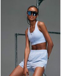 4505 - Premium High Impact Zip Front Running Sports Bra With Adjustable Straps And Reflective Detail - Lyst
