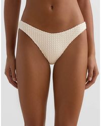 Oysho - U-cut Bubble-texture Crochet Medium-coverage Bikini Briefs - Lyst