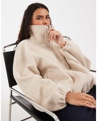ASOS - Funnel Neck Bubble Hem Jacket With Wool - Lyst