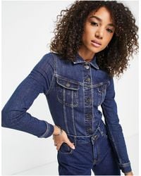 Lee Jeans - Veste en jean à surpiqûres - indigo - Lyst