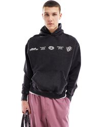 Pull&Bear - Front Graphic Print Hoodie - Lyst