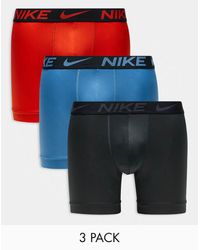 Nike - Pack De 3 Calzoncillos Bóxer De Color Naranja, Azul Y Gris Básicos De Microfibra Essential Microfibre De - Lyst