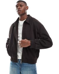 ASOS - Boxy Suedette Harrington Jacket - Lyst