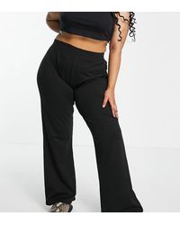 ONLY - Pantaloni A Zampa A Vita Alta Neri - Lyst