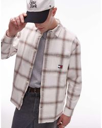 Tommy Hilfiger - Camicia Giacca Bianca A Quadri - Lyst