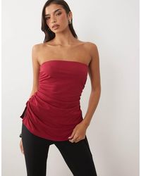 Oh Polly - Modal Bandeau Long Line Split Hem Top - Lyst