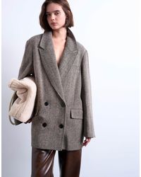 TOPSHOP - – heritage – zweifarbiger blazer aus twill mit wollanteil - Lyst