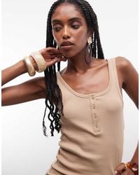 ASOS - Ribbed Scoop Neck Henley Singlet - Lyst
