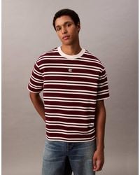 Calvin Klein - Stripe Jersey Relaxed Tee - Lyst