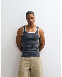 ASOS - Muscle Ringer Tank Top With Chest Embroidery - Lyst