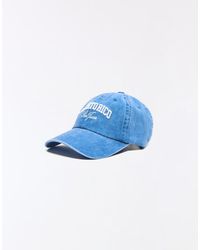 Bershka - Cappellino Con Ricami Denim Con Scritta Puerto Rico - Lyst