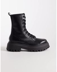 ASOS - Ava Lace Up Flat Boots - Lyst