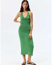 Pull&Bear - Vestito Midi Allacciato Al Collo - Lyst