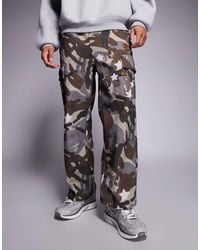 Aape By A Bathing Ape - Aape by a bathing ape – lockere cargohose mit braunem camouflage-print - Lyst