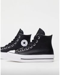 Converse - Chuck taylor all star lift - baskets montantes en cuir à plateforme - Lyst