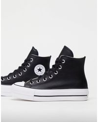 Converse - – chuck taylor all star hi lift – hohe sneaker aus em leder mit plateausohle - Lyst