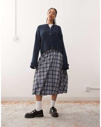 Reclaimed (vintage) - Midi Skirt With Bubble Hem - Lyst