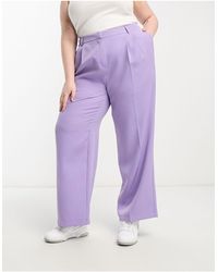 Yours - Tailored Wide Leg Trousers - Lyst