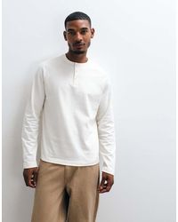 ASOS - Heavyweight Relaxed Raglan T-shirt With Woven Henley - Lyst