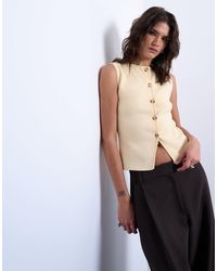 TOPSHOP - Knitted Compact Waistcoat - Lyst