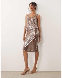 ASOS - Co-Ord Glass Sequin Pencil Midi Skirt - Lyst