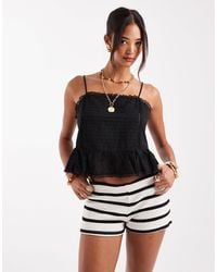 ONLY - Cropped Embroidery Cami - Lyst