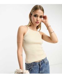 ASOS - Asos Design Tall Tank Top With High Square Neck - Lyst