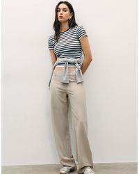 Stradivarius - Slim Fit Straight-Leg Smart Trousers - Lyst