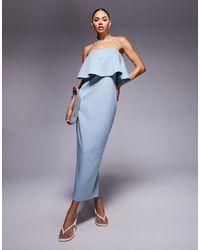 ASOS - Robe courte à encolure bardot rabattue en imitation néoprène - Lyst