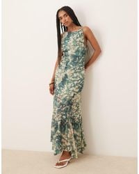 ASOS - Dropped Waist Maxi Dress With Full Godet Hem - Lyst