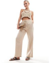 Only Petite - Cheesecloth Wide Leg Trouser - Lyst