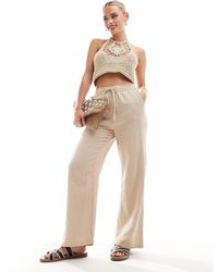 Only Petite - Cheesecloth Wide Leg Trouser - Lyst