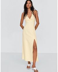 Bershka - – neckholder-midikleid - Lyst