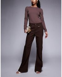 River Island - Relaxed Flare Zip Detail Jeans - Lyst