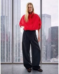 Bershka - Double-Fabric Darted Trousers - Lyst