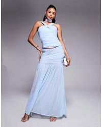 Taideux - Fuller Bust Maya Rushed Mesh Maxi Skirt Co-ord - Lyst