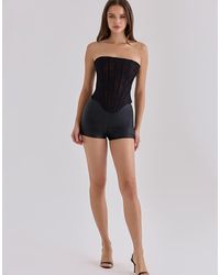 House Of Cb - Naya Vegan Leather Mini Shorts - Lyst