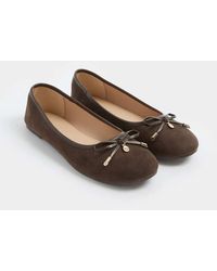 Long Tall Sally - Faux Suede Ballerina Pumps - Lyst