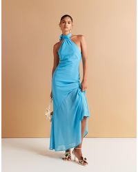 Amy Lynn - Scarf Neck Chiffon Maxi Dress - Lyst