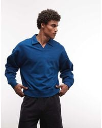 4505 - Cotton Oversized Polo Sweatshirt With Quick Dry Finish - Lyst