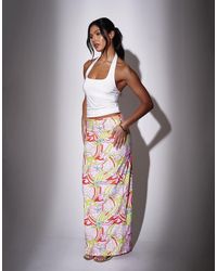 South Beach - Retro Printed Sequin Maxi Skirt - Lyst