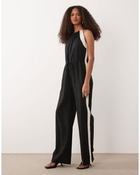 Mango - Combinaison en lin mélangé avec bandes latérales - Lyst