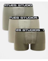 ASOS - Pack De 3 Calzoncillos Caquis Con Cinturillas Estampadas De -Verde - Lyst