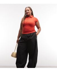 ASOS - Asos Design Curve Cotton Nylon Blend Pull On Balloon Pants - Lyst