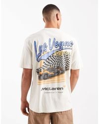 Hollister - T-shirt coupe carrée avec imprimé las vegas mclaren au dos - crème - Lyst