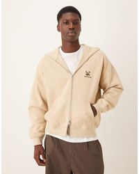 Abercrombie & Fitch - Hoodie Met Rits En Logo Op De Borst - Lyst