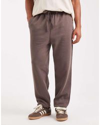 Cotton On - Joggers De Chándal Marrón Holgados Con Bajos Ajustados De - Lyst
