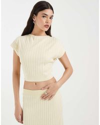4th & Reckless - Ribbed Knit Cinched Waist Sleeveless Top Co-ord - Lyst