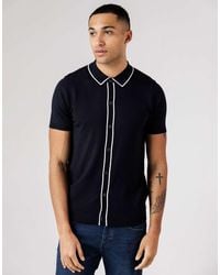French Connection - Contrast Trim Short Sleeve Button-Up Polo Shirt - Lyst